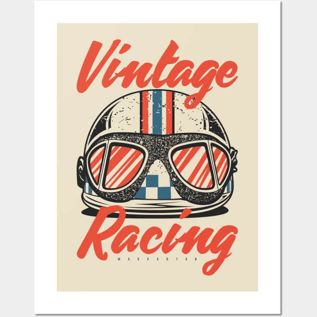 Racing Helmet Wall Art by Markaryan